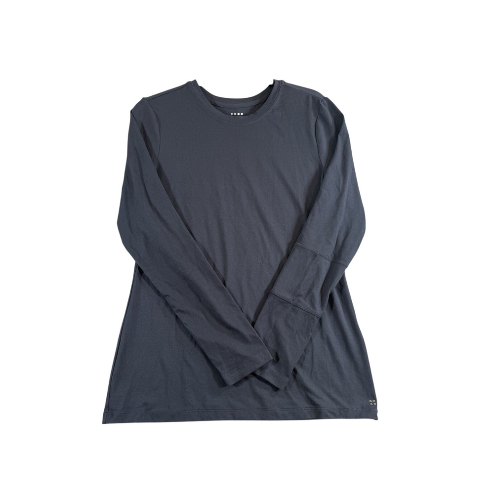 White Cross Scrub Undershirt Large Charcoal Gray Long Sleeve Zipper CRFT
